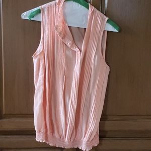Blush pintuck top